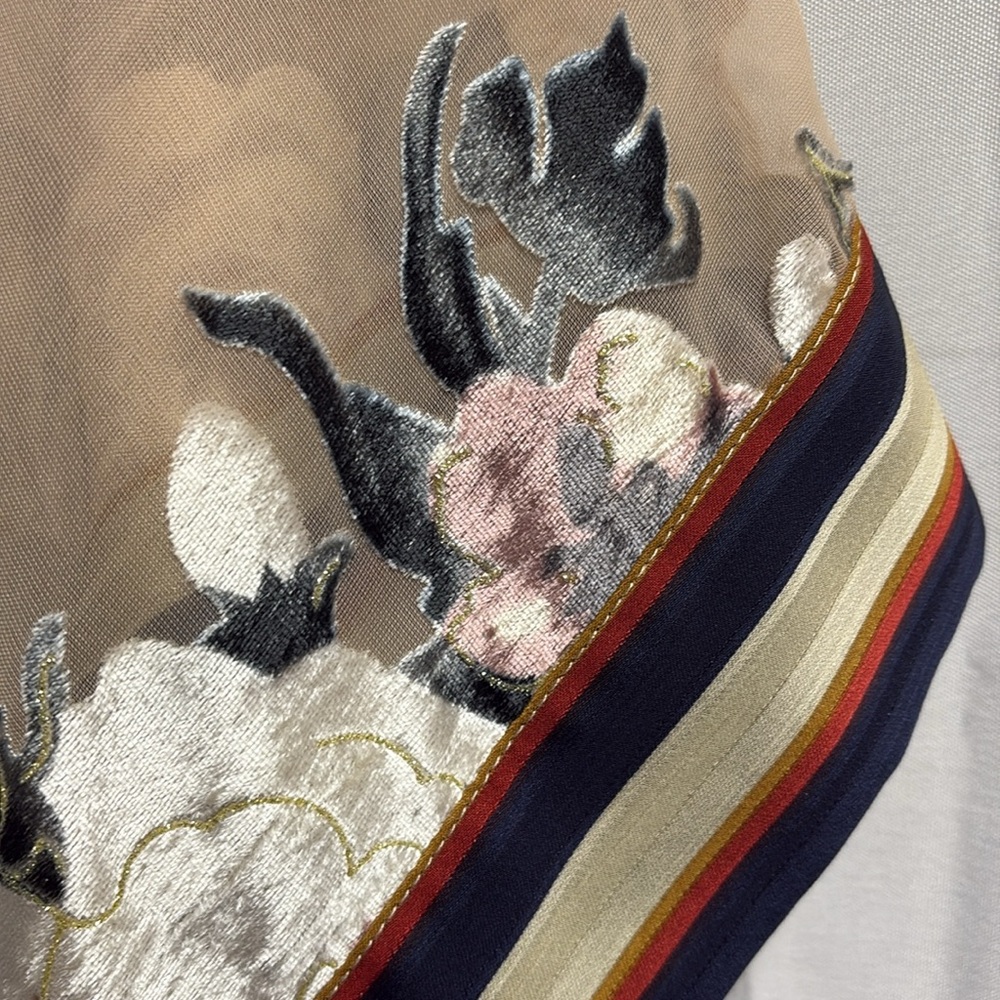 Anthropologie Aratta Phoebe Burnout Velvet Kimono Tan Multi One Size - Picture 6 of 7